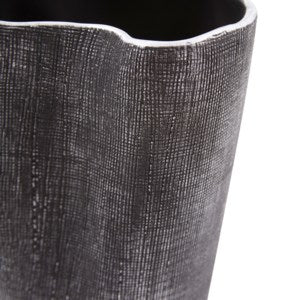 Textured Black Free Formed Ceramic Vase