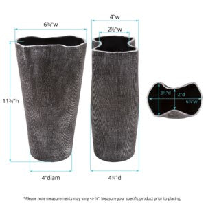 Textured Black Free Formed Ceramic Vase