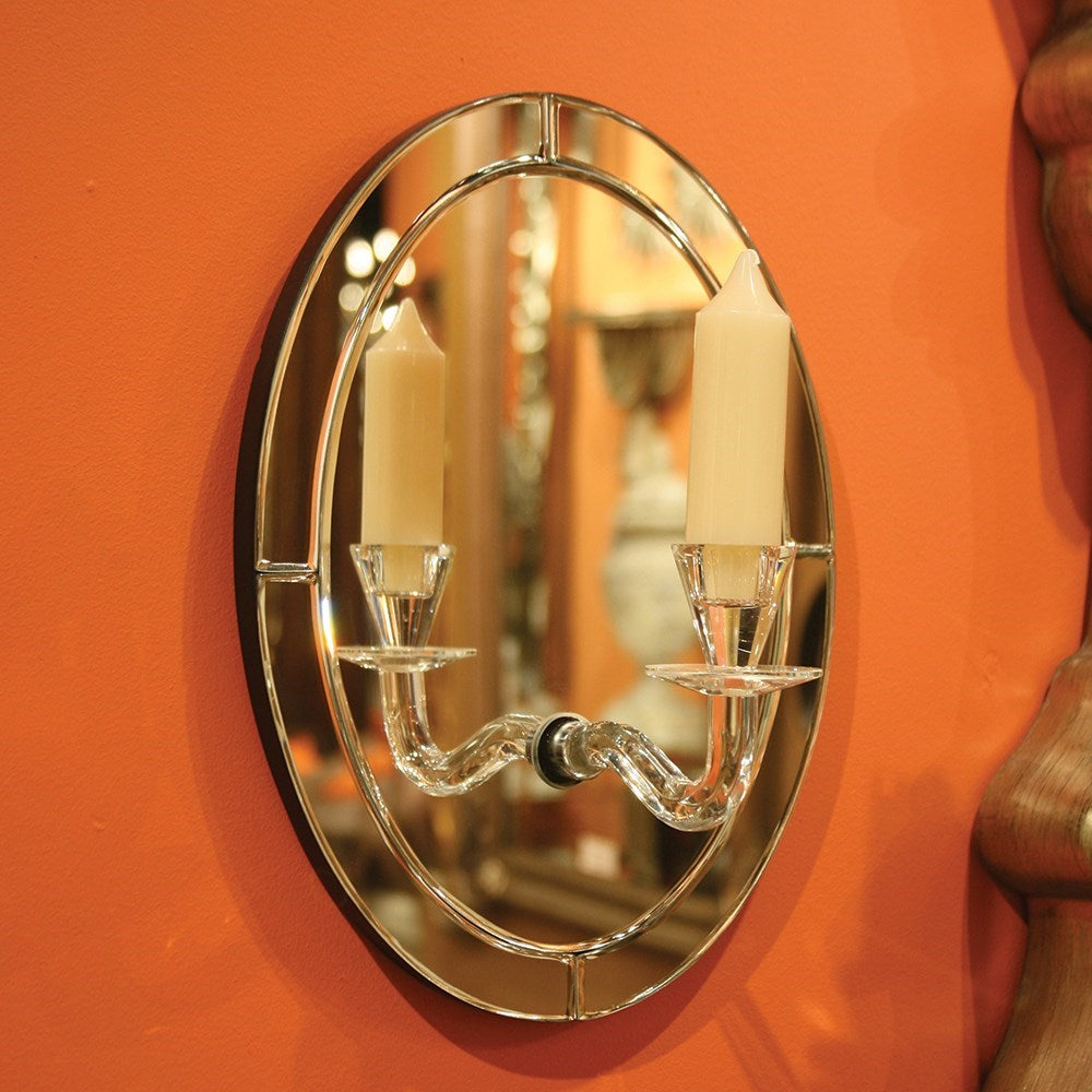 Opal Mirror with Candle Holder