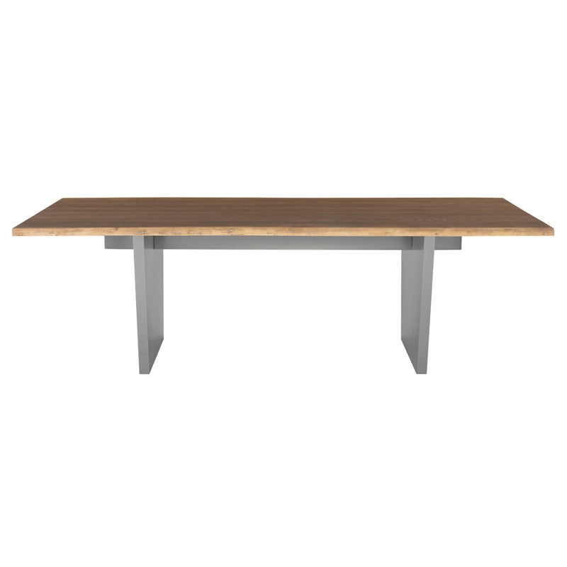 Aiden 96" Seared Oak Wood - Graphite Dining Table