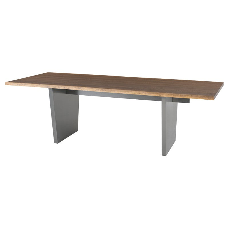 Aiden 96" Seared Oak Wood - Graphite Dining Table