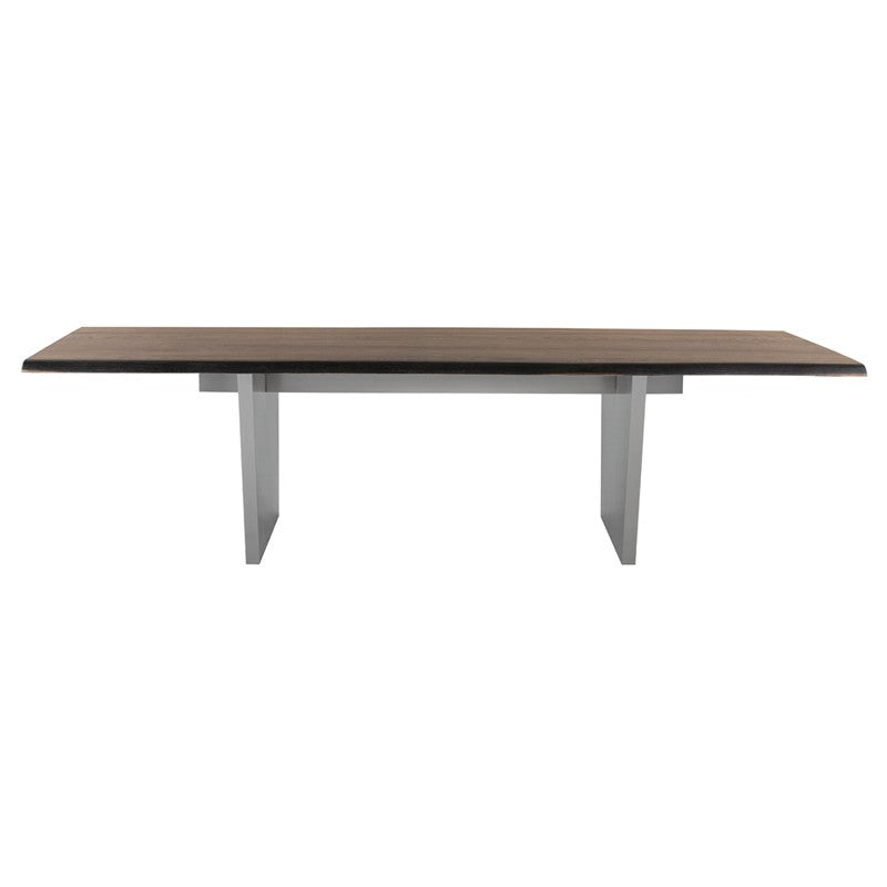 Aiden 112" Seared Oak Wood - Graphite Dining Table