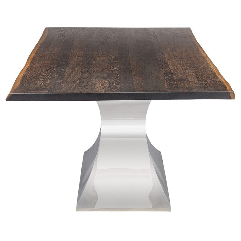 Praetorian 96" Seared Oak Wood - Polished Dining Table