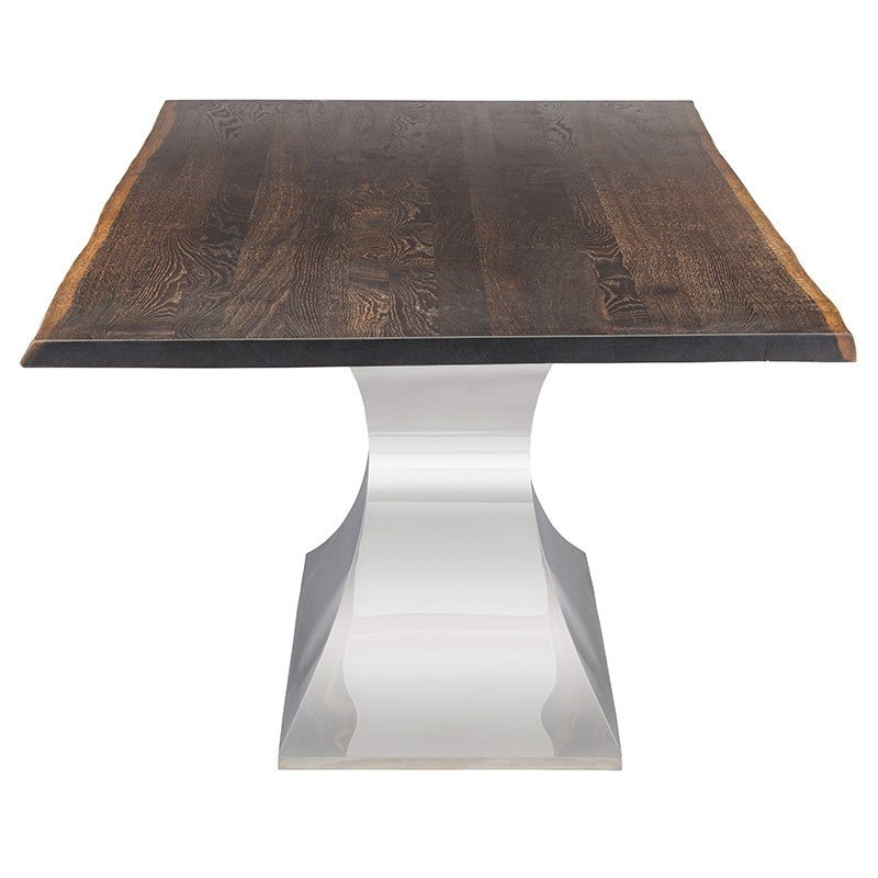 Praetorian 112" Seared Oak - Polished Dining Table