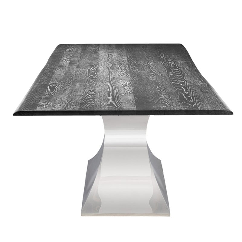 Praetorian 96" Oxidized Grey Oak - Polished Dining Table