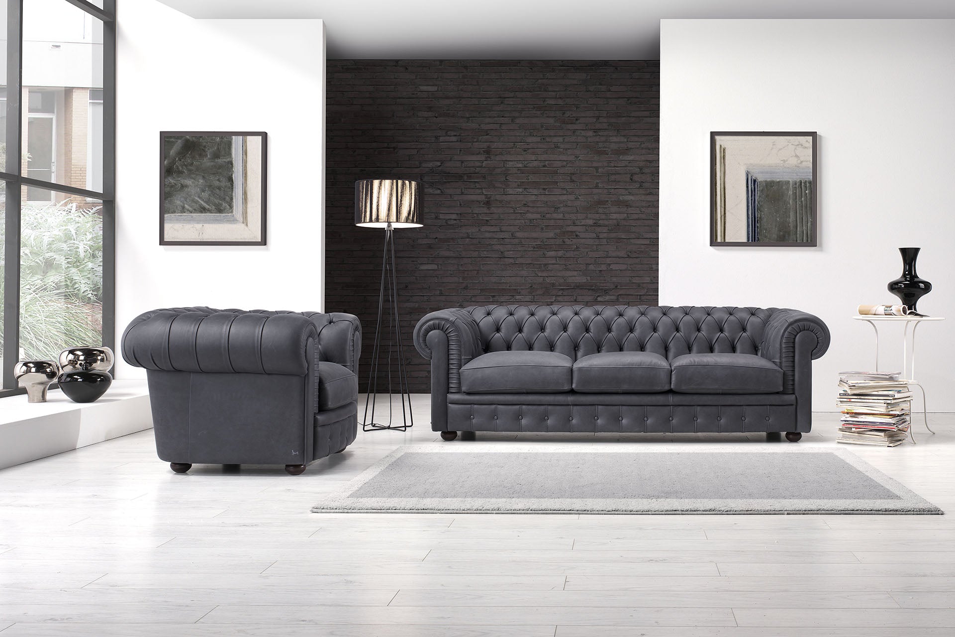Sir William 3-Seater Leather Sofa