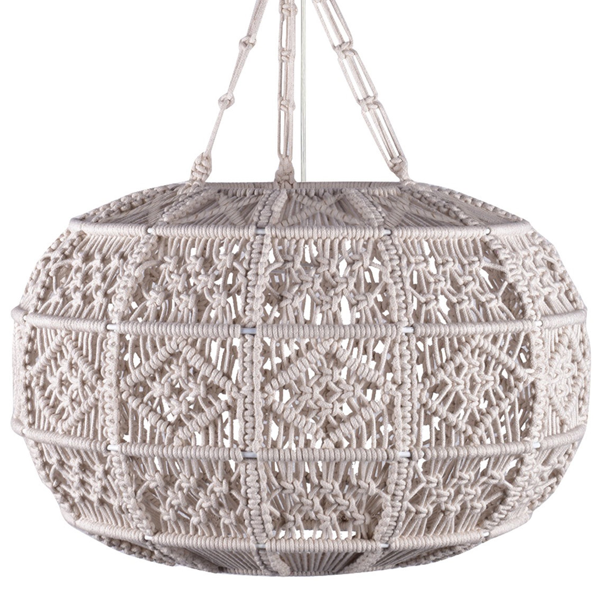 Kurv 18" Iron - Off White Cotton Ceiling Light