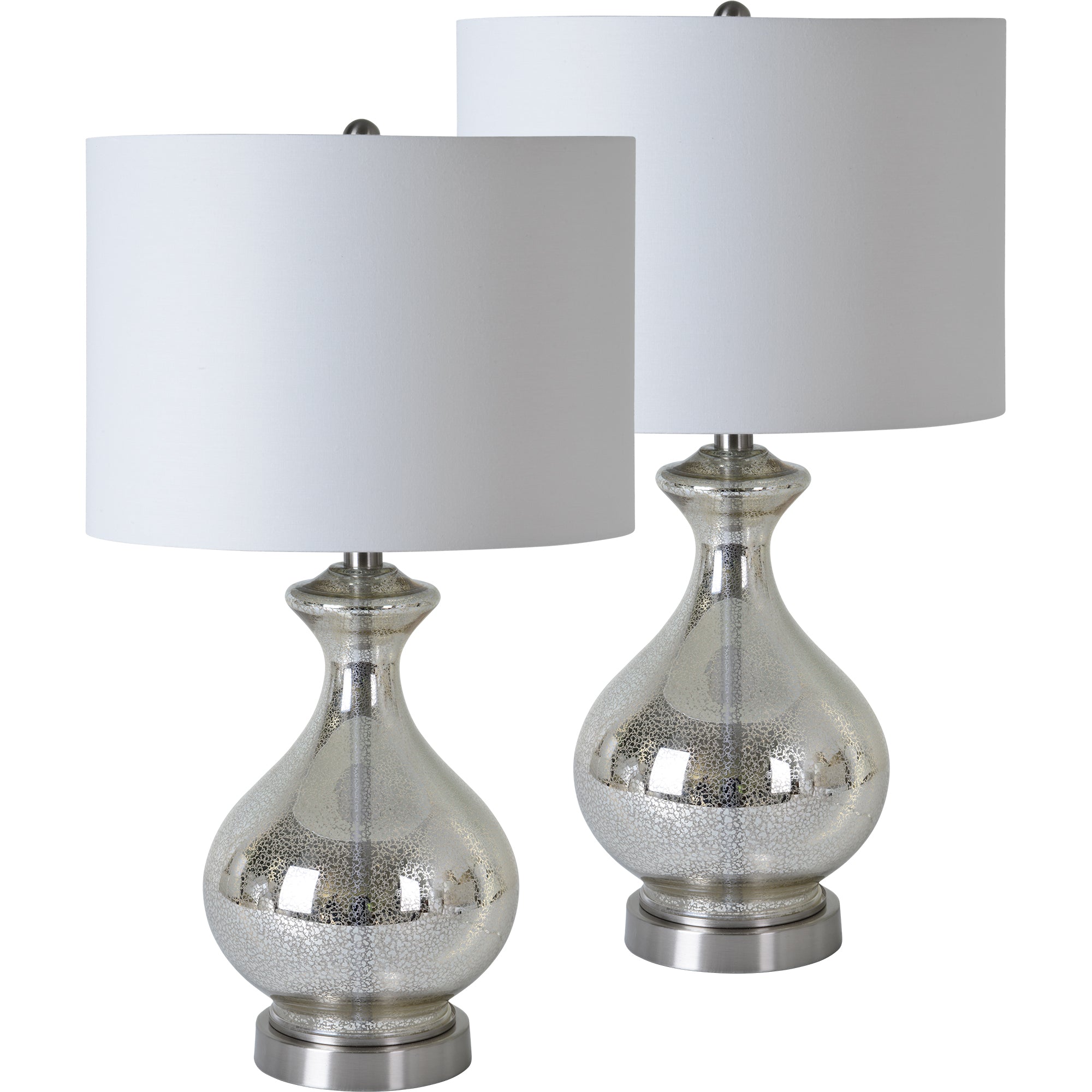Dulce 14" Set Of 2 Iron - Brushed Nickel Table Lamps