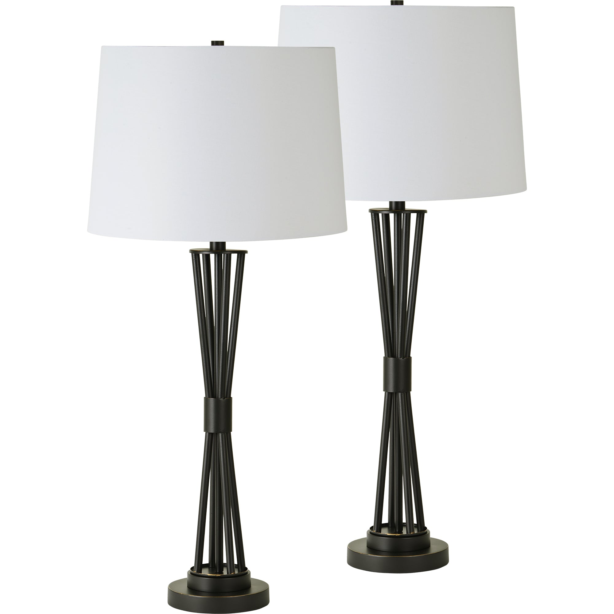 Zaya 16" Set Of 2 Iron - Black Powder Coated Table Lamp