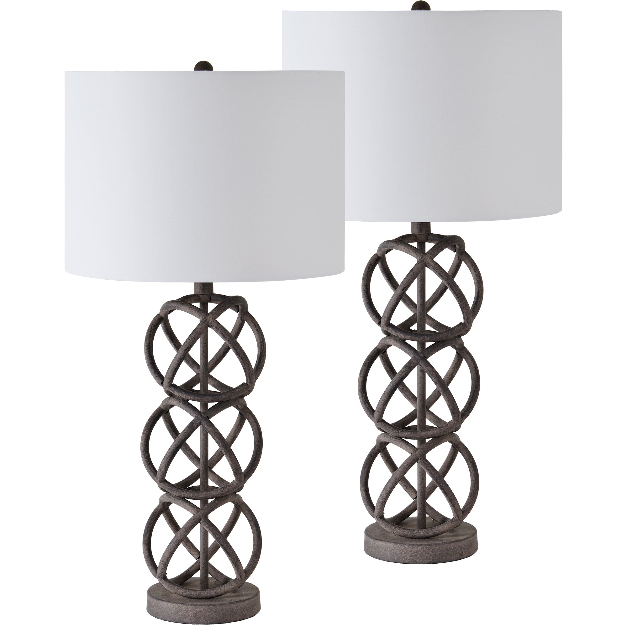 Shira 14" Set Of 2 Iron - Black Powder Coated Table Lamps
