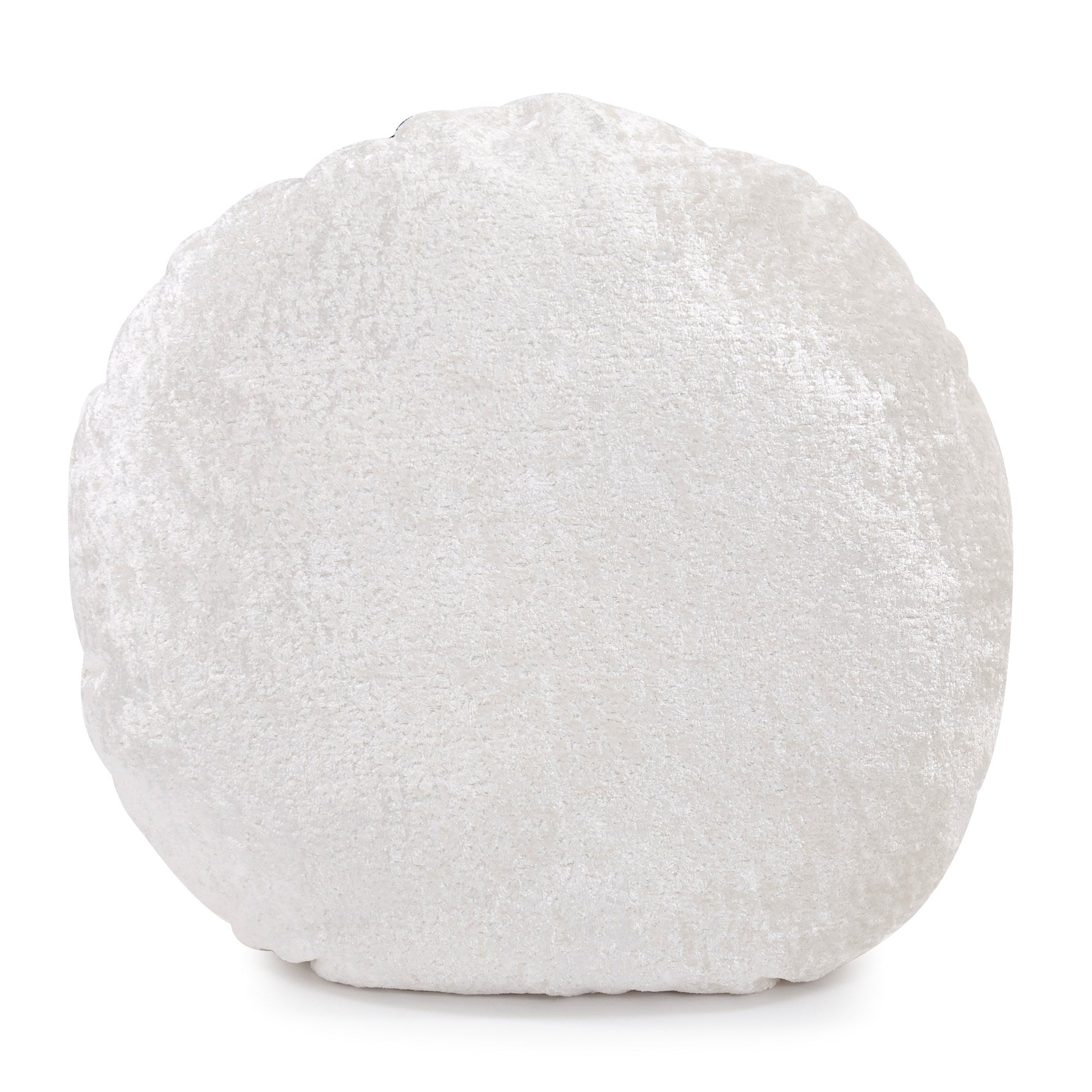 Amaron Bone Crushed Velvet Round Pillow- 18"