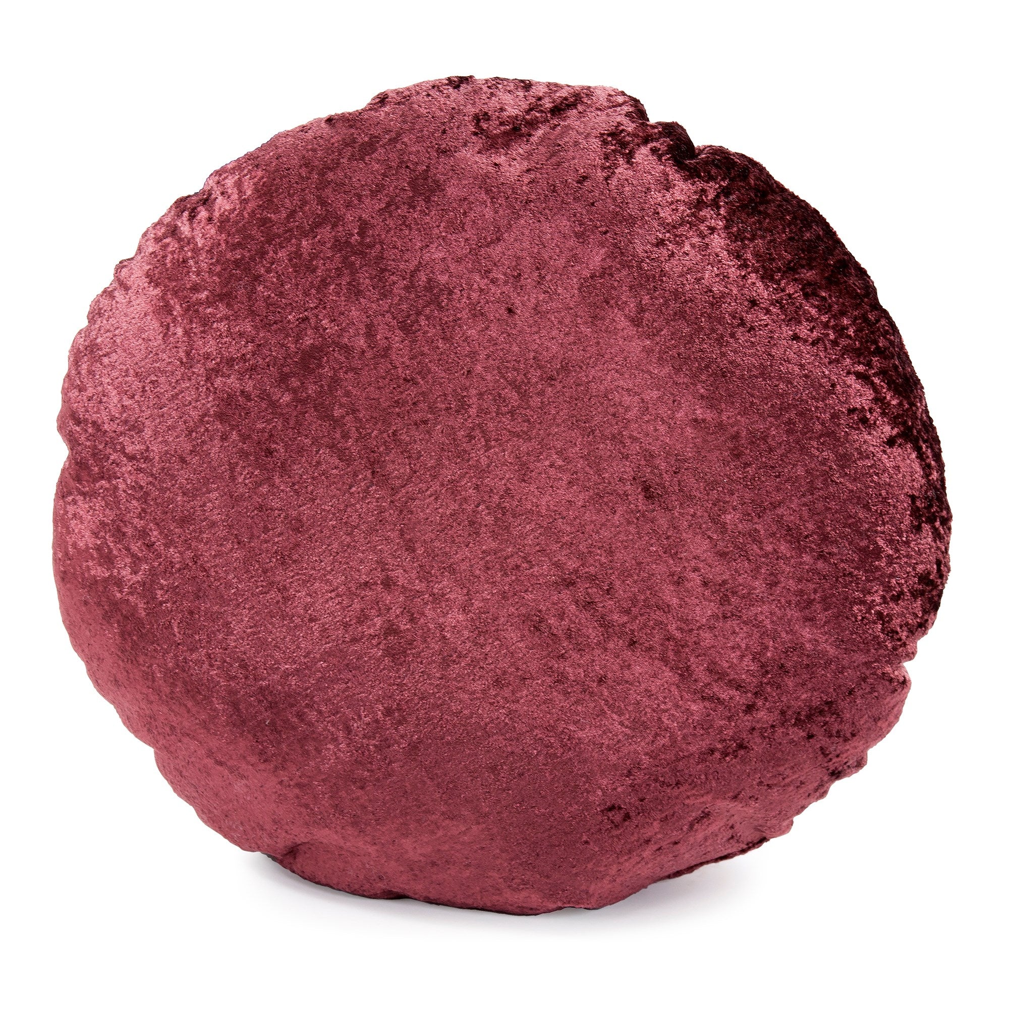 Amaron Raisin Crushed Velvet Round Pillow- 18"
