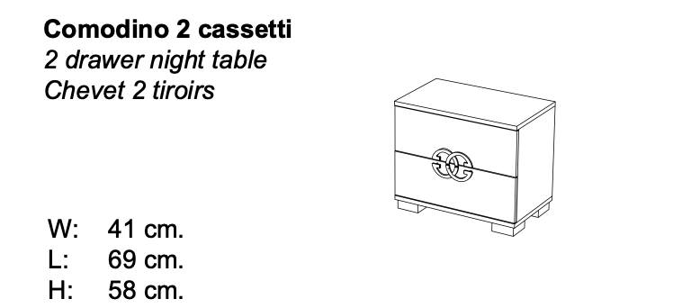 Prestige 2-Drawer Nightstand