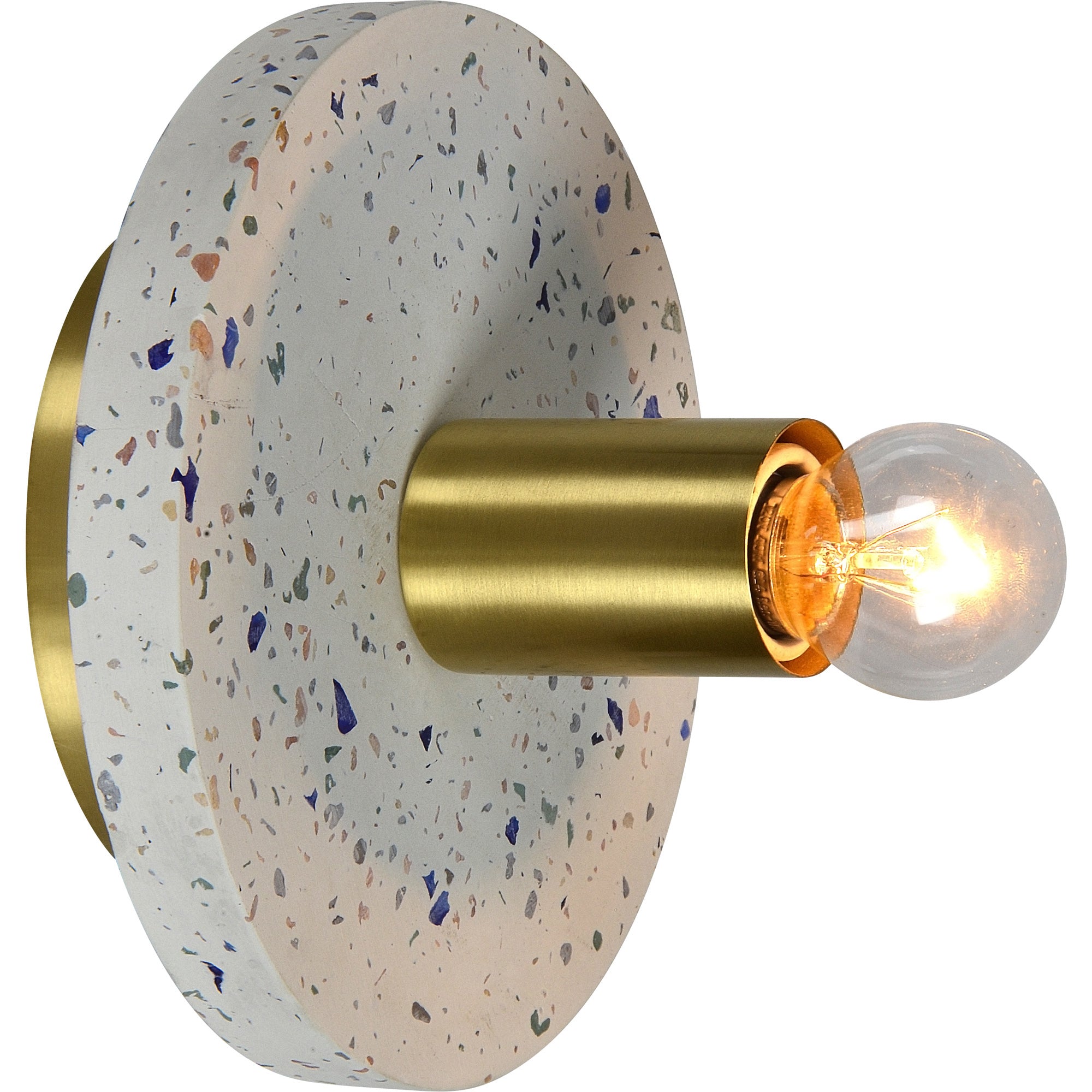 Zin 7" Terrazzo - Brass Plated Wall Light
