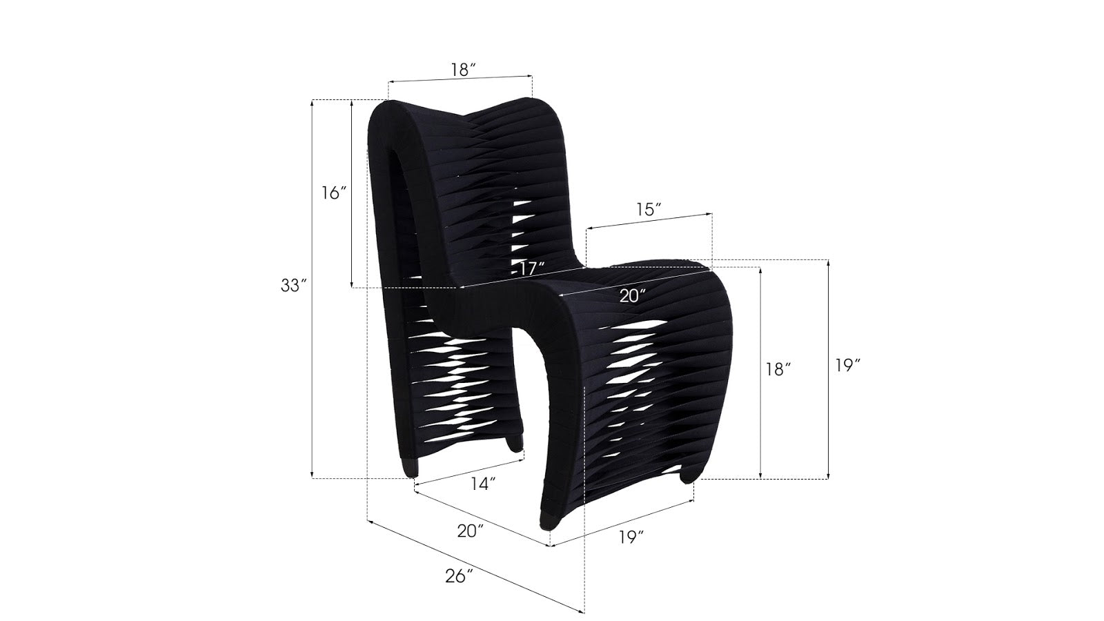 Seat Belt Dining Chair, Black/Black