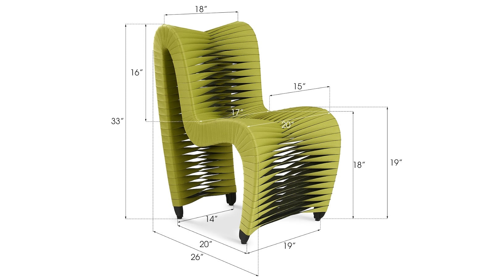 Seat Belt Dining Chair, Green