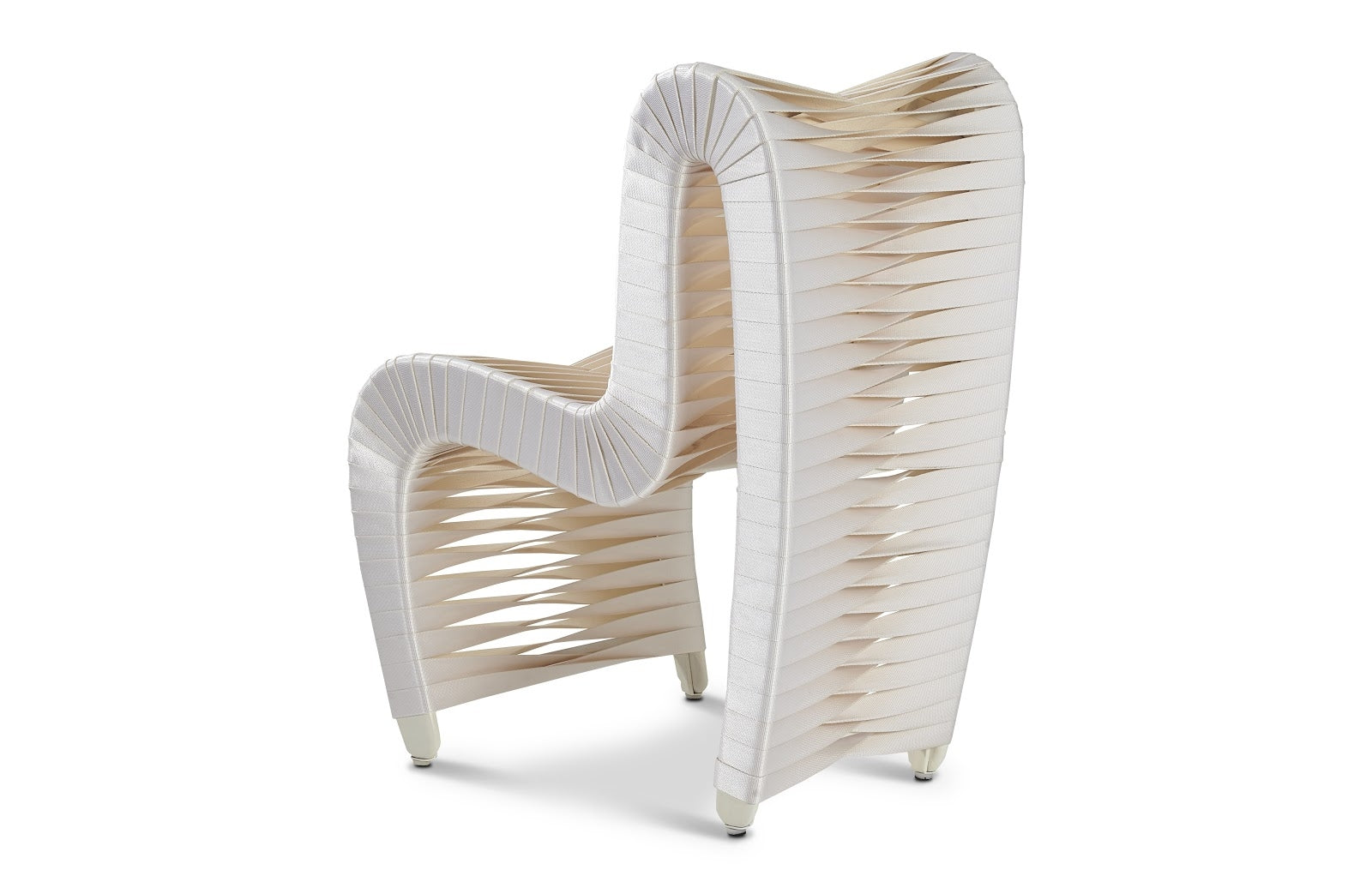 Seat Belt Dining Chair, White/Off-White