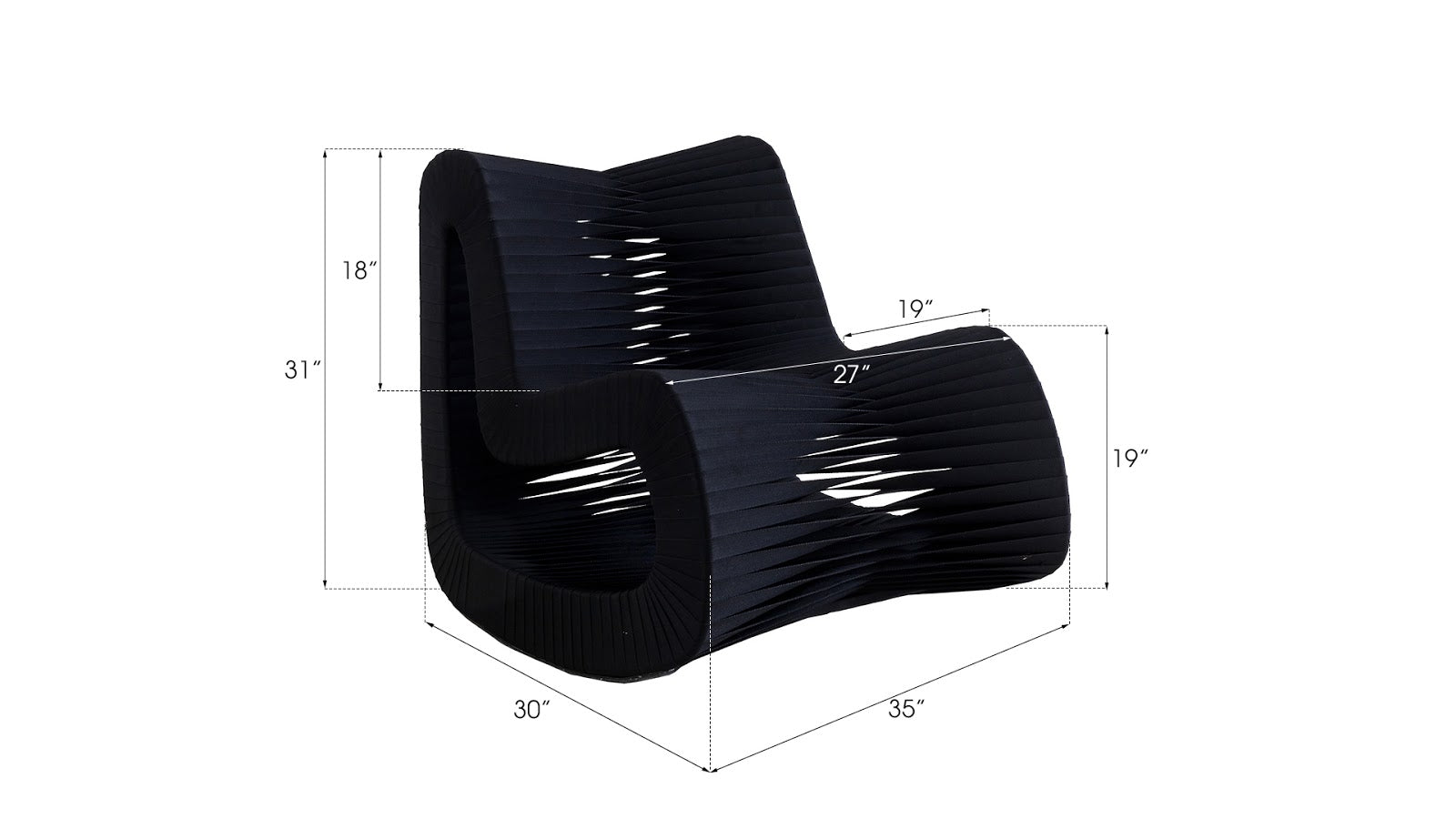 Seat Belt Rocking Chair, Black/Black