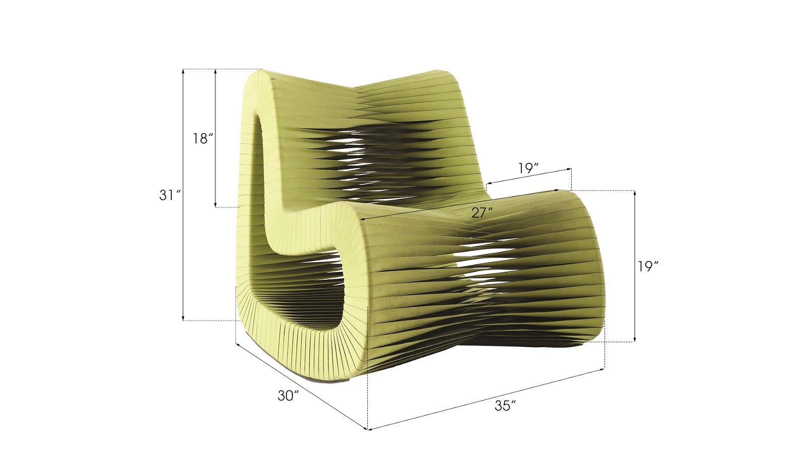 Seat Belt Rocking Chair, Green