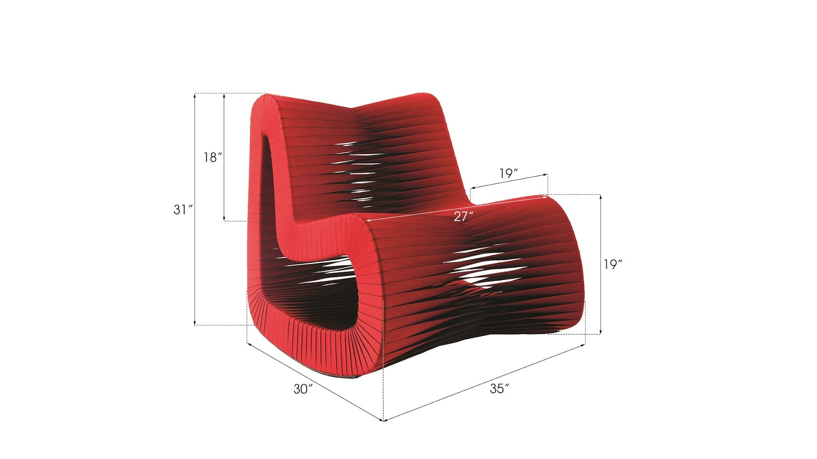 Seat Belt Rocking Chair, Red