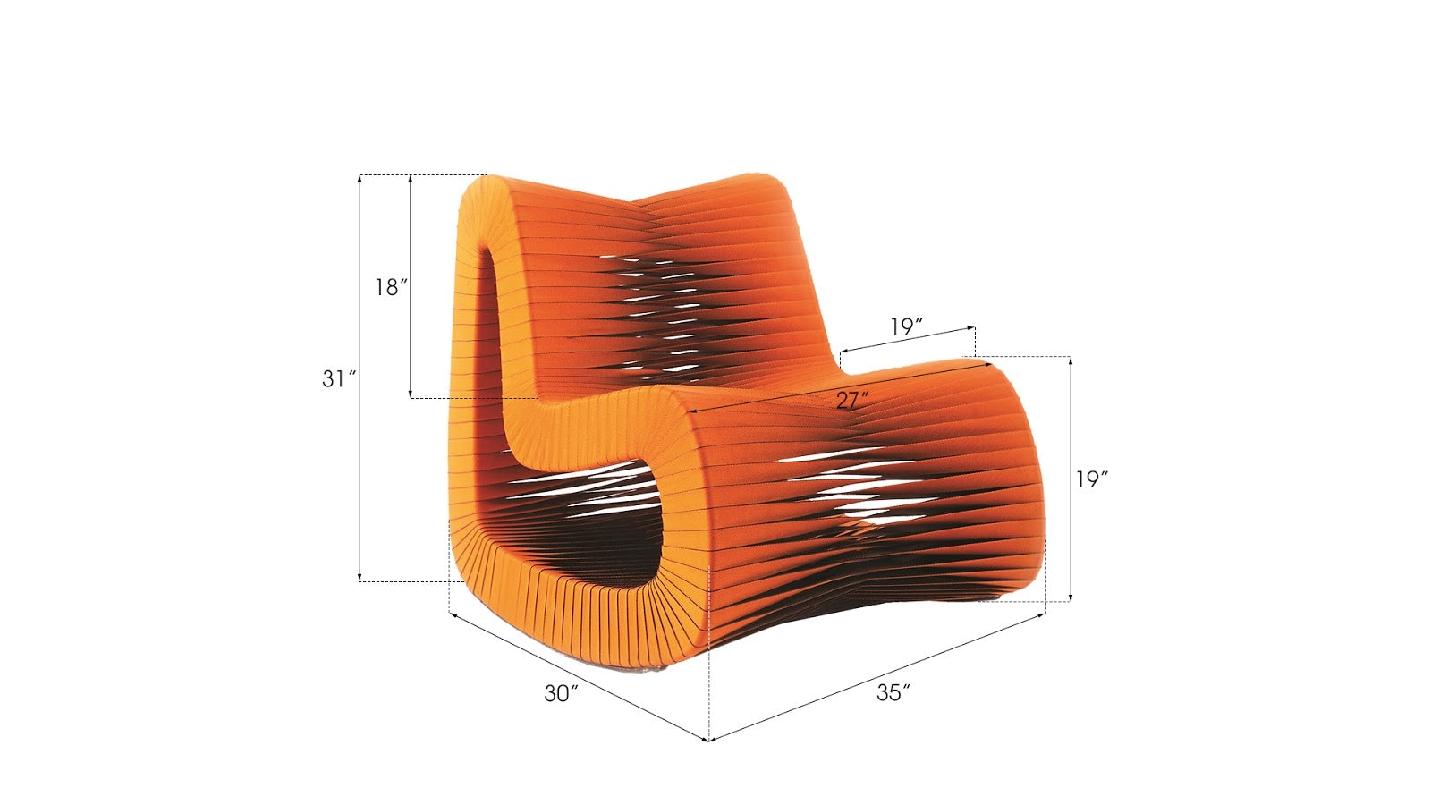 Seat Belt Rocking Chair, Orange