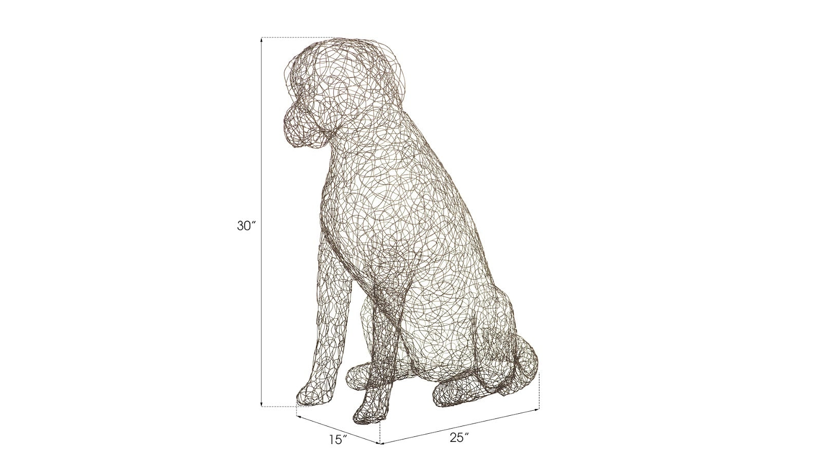 Crazy Wire Retriever Sculpture, Large