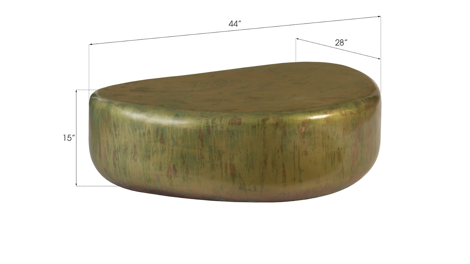 Wedge Coffee Table, Lichen Finish