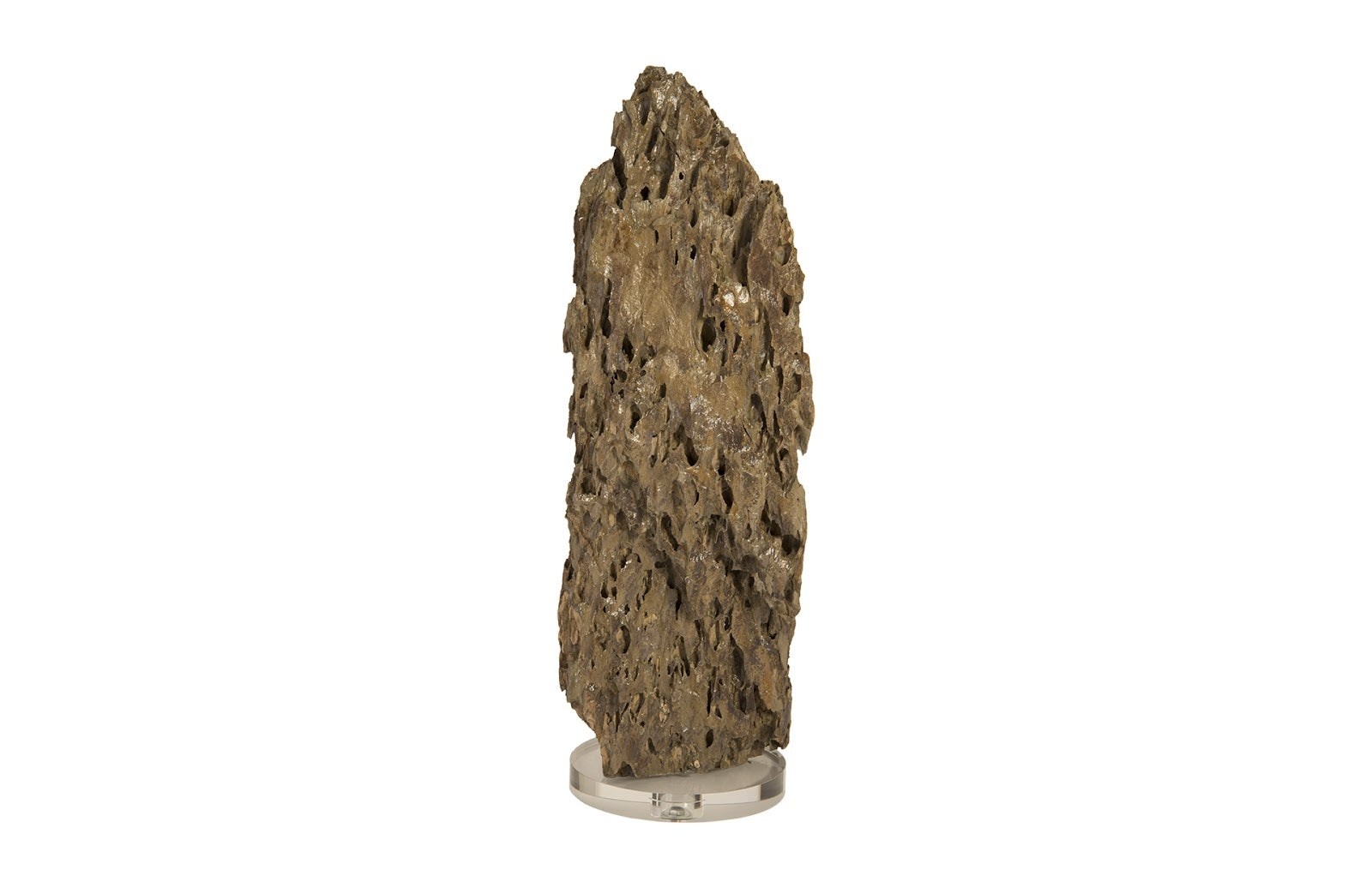 Stalagmite Sculpture Natural, LG, Glass Base