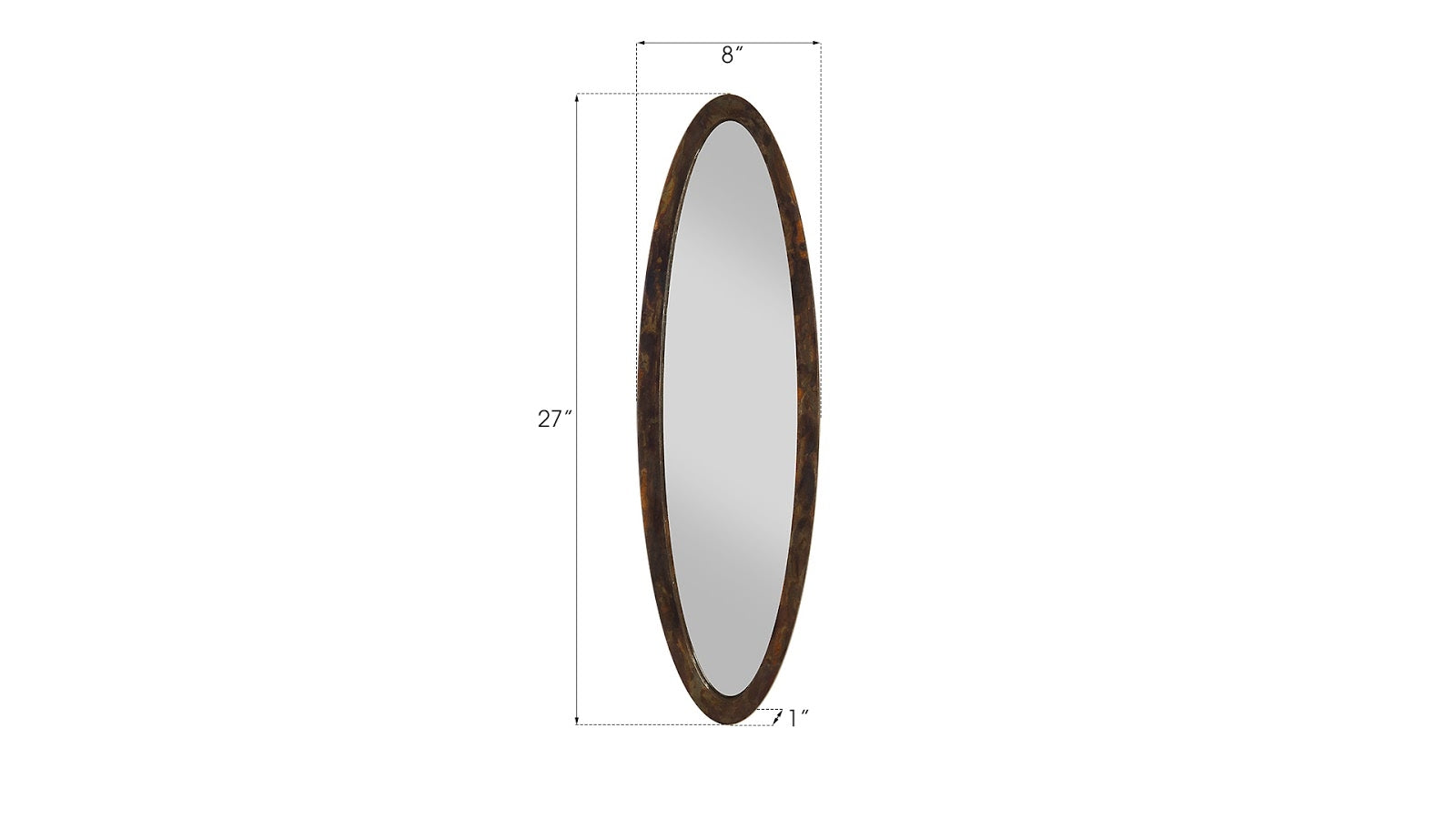 Elliptical Oval Mirror Small, Posh