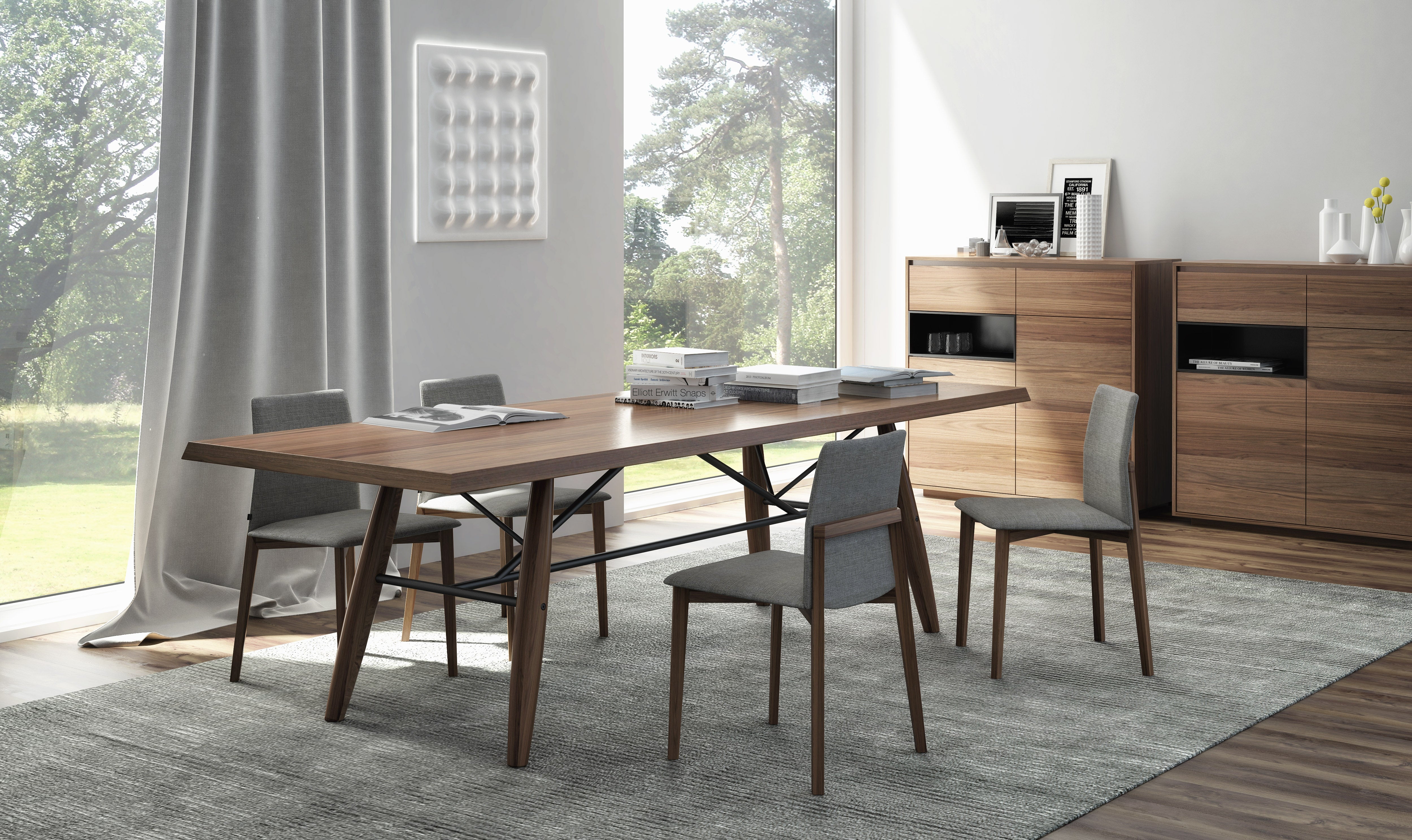 Connection Wood Top Dining Table