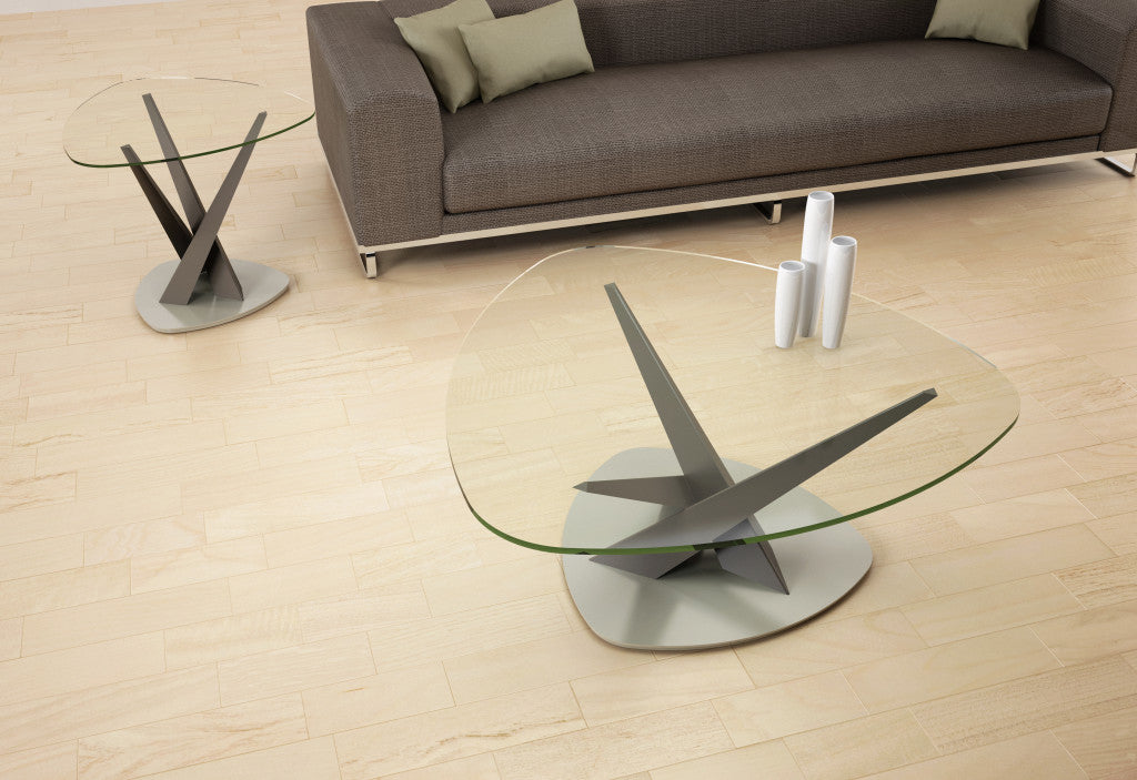 Crystal Triangular Coffee Table