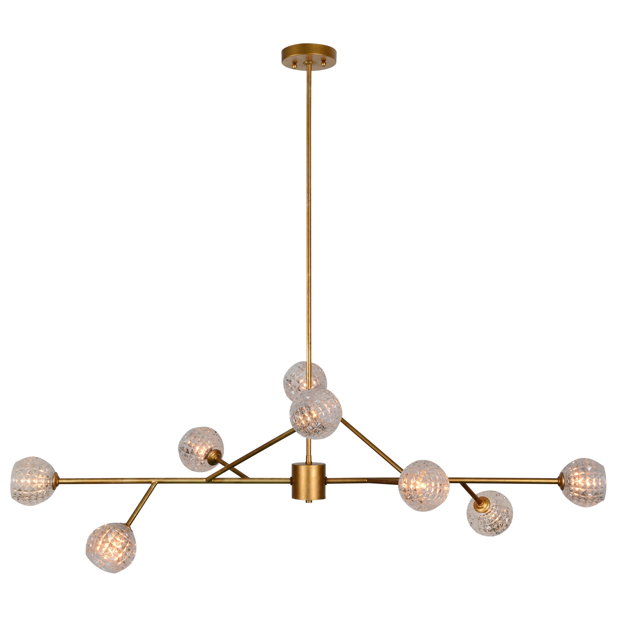 Damas 53" Steel - Antique Gold Ceiling Light