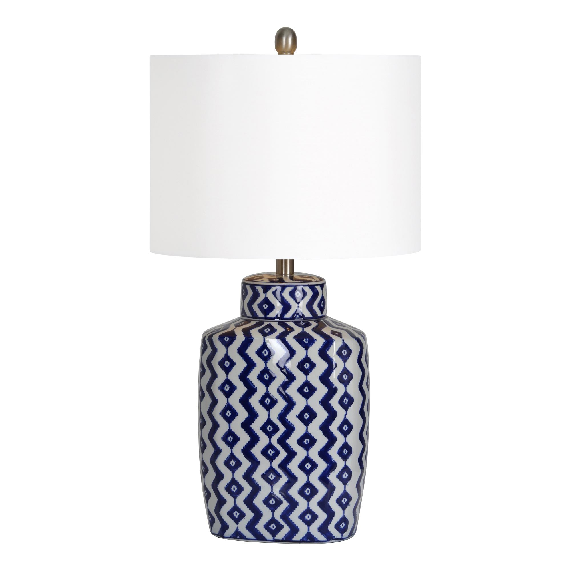 Beryl 14" Iron - Ceramic Blue Table Lamp