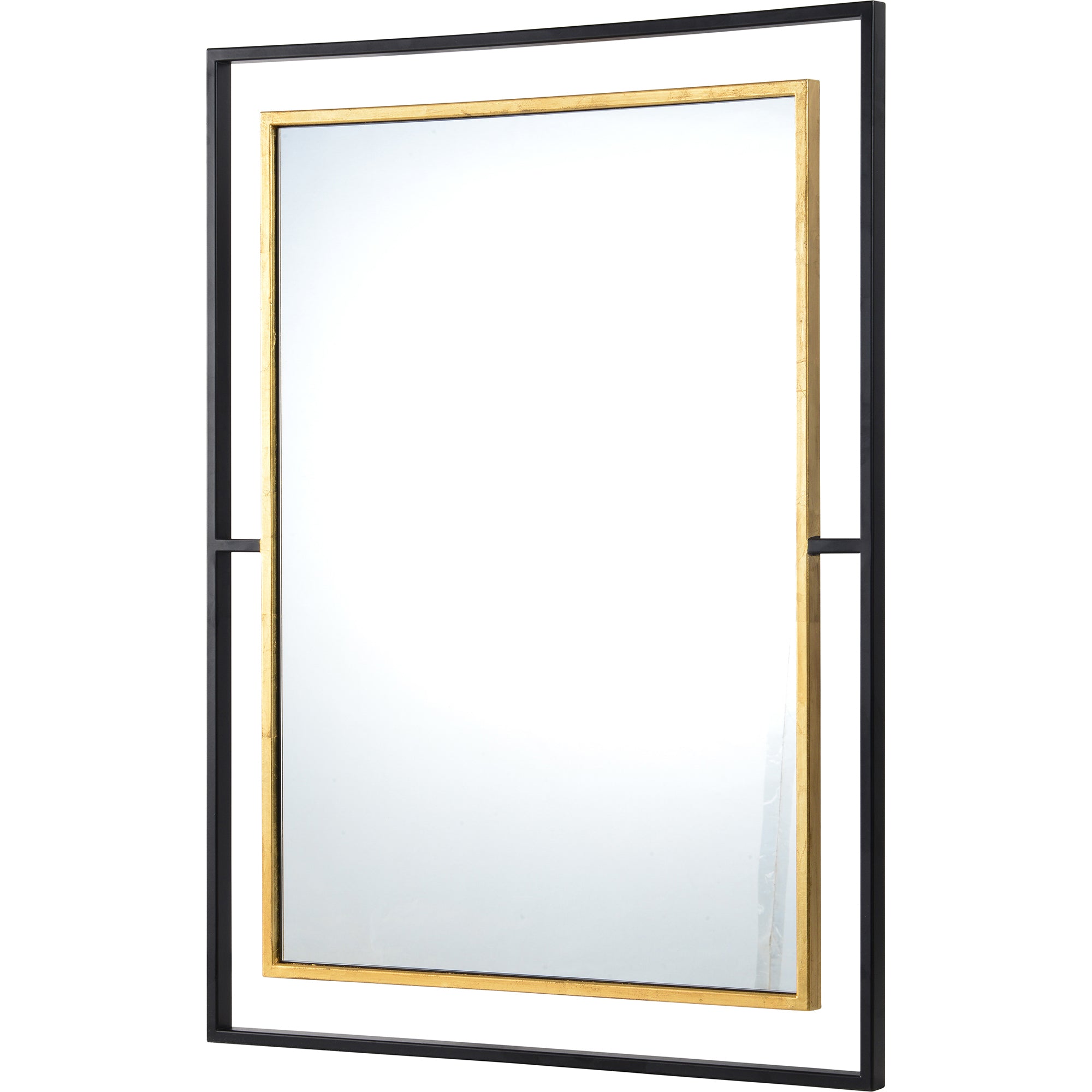 Gray 28" Iron - Gold Leaf Mirror