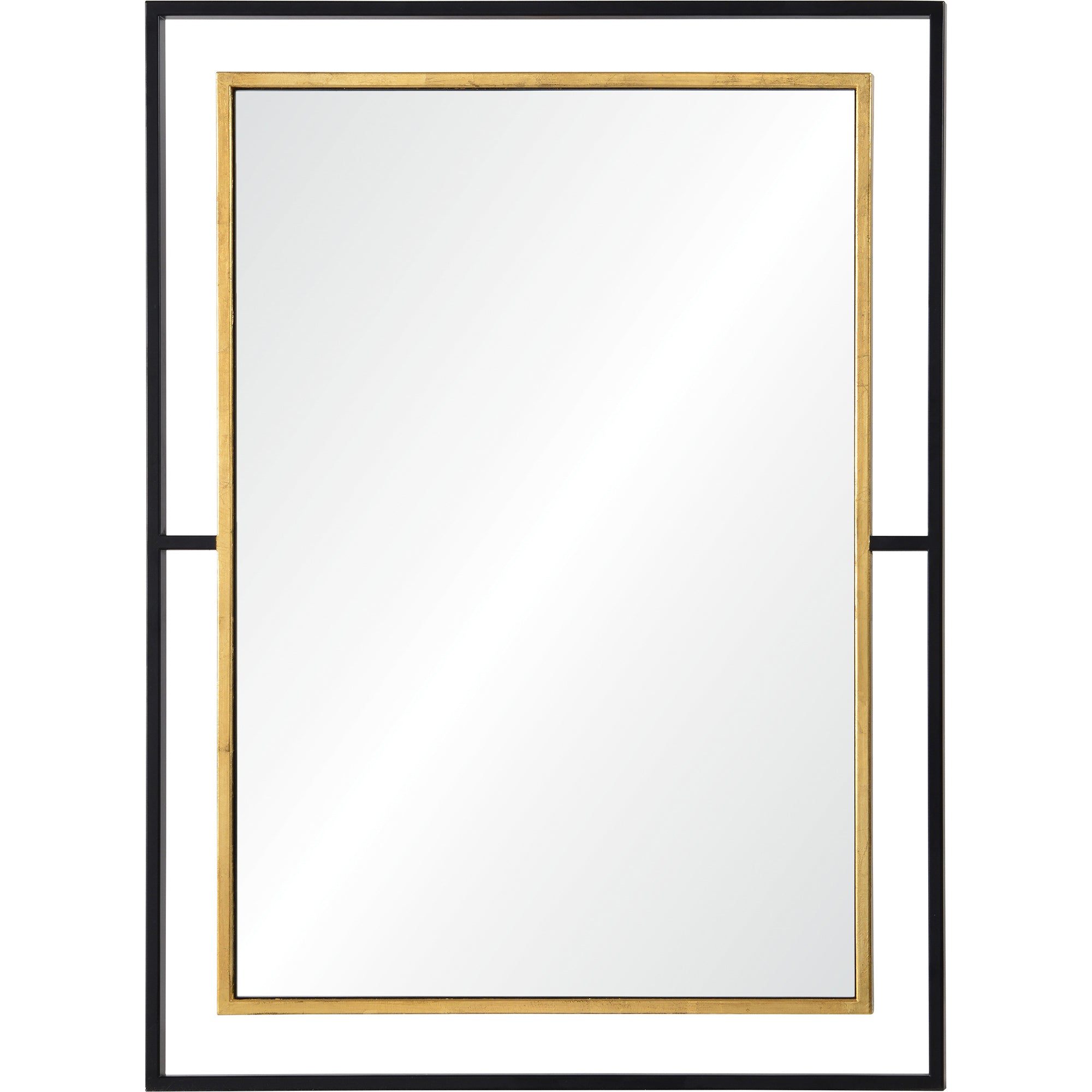 Gray 28" Iron - Gold Leaf Mirror