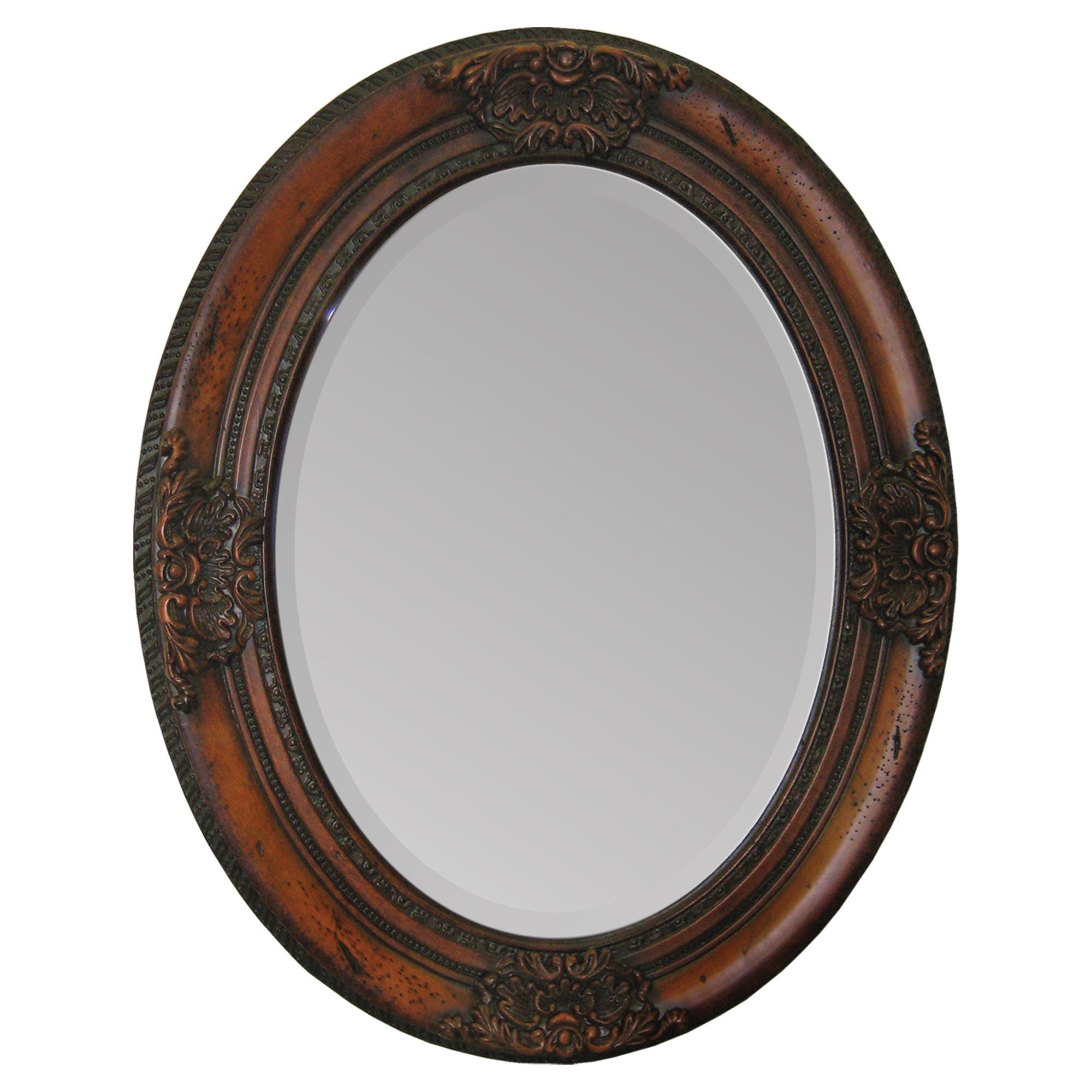 Cherry Chelsea 24" Handcarved Wood - Cherry Finish Mirror