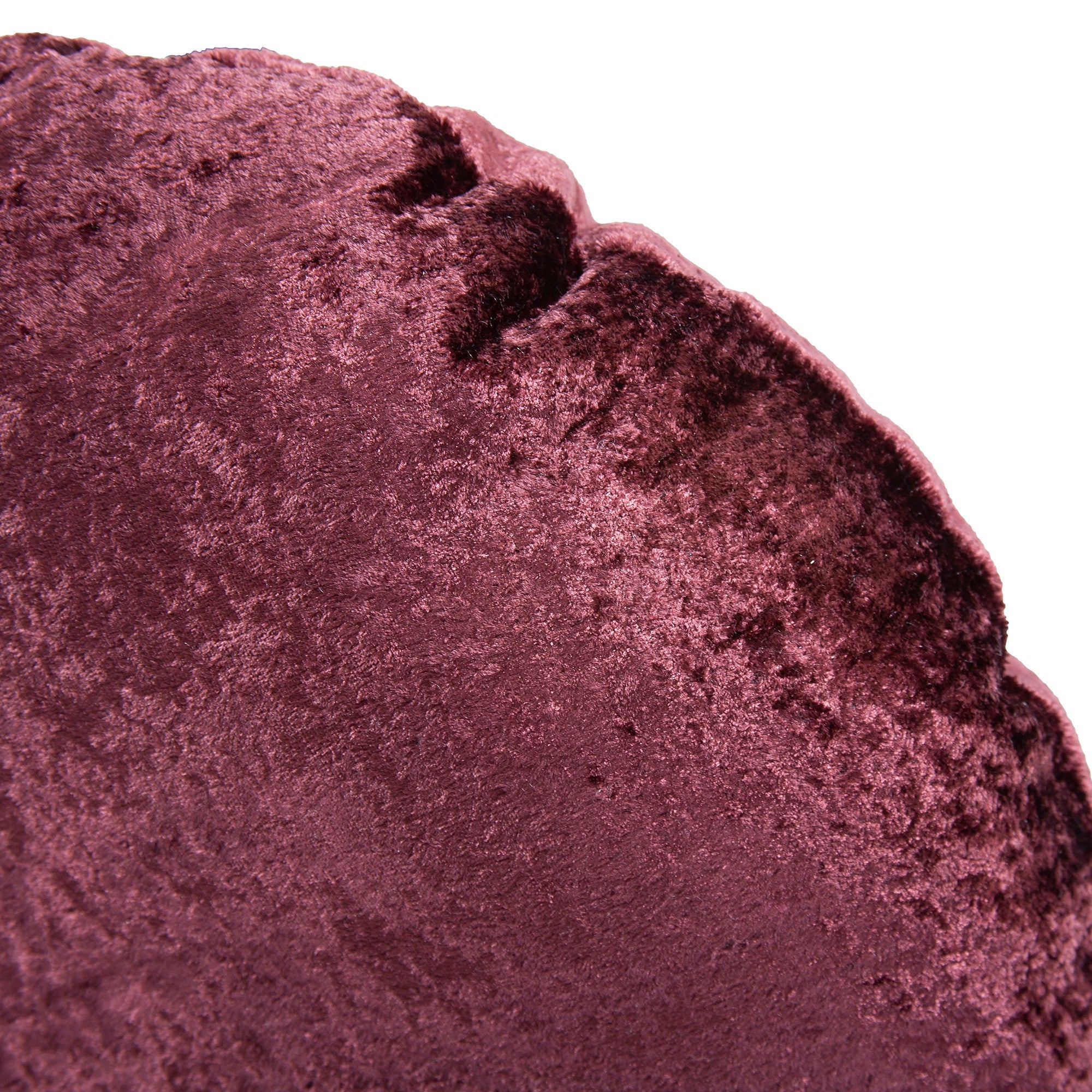 Amaron Raisin Crushed Velvet Round Pillow- 18"