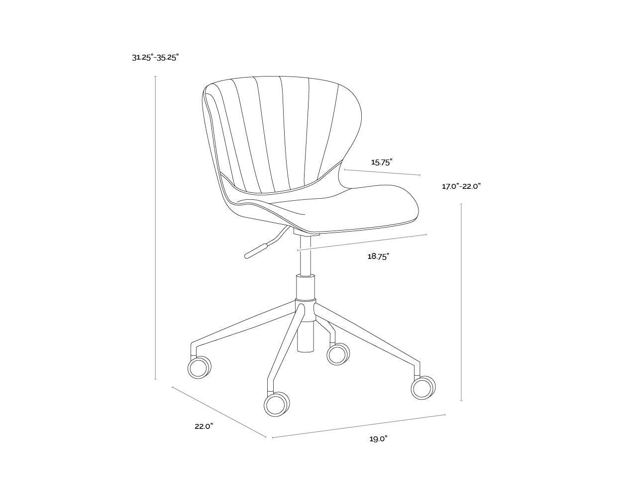 Arabella Office Chair - Bravo Cognac
