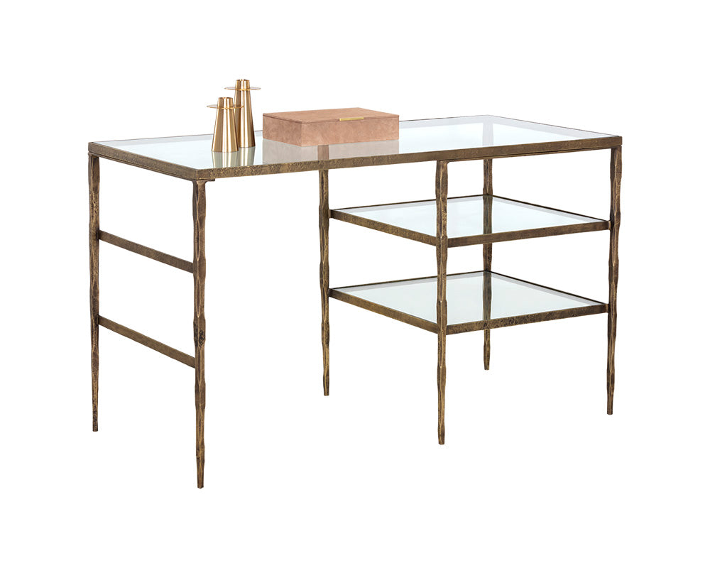 Bruna Desk - Antique Brass