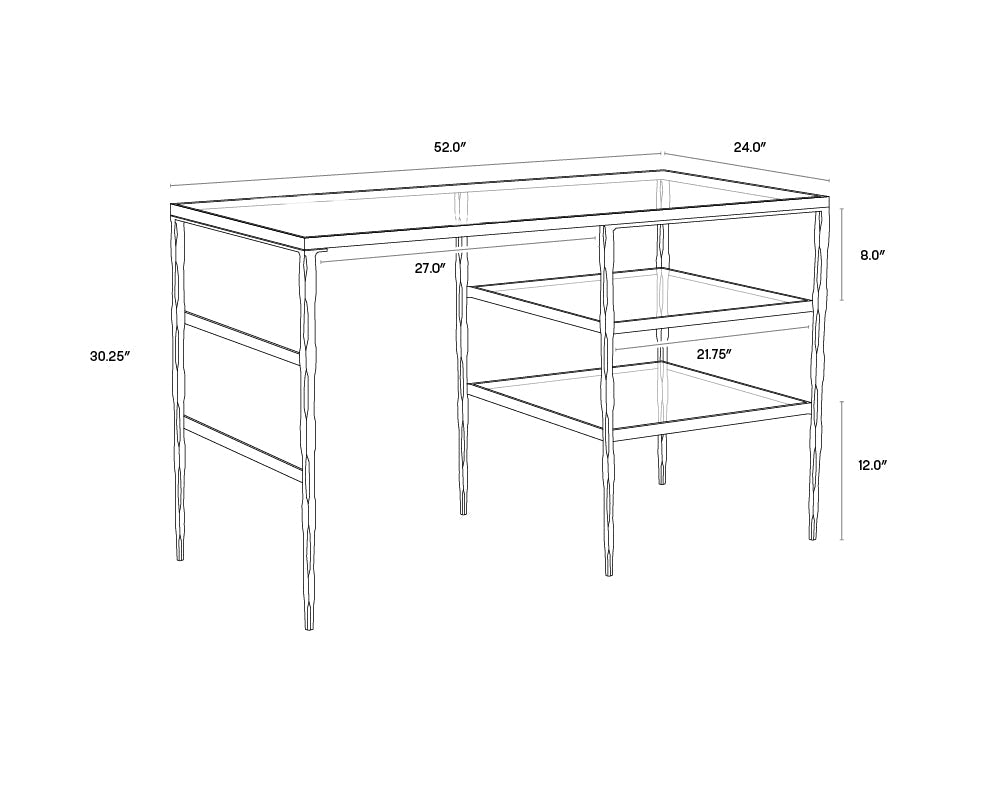 Bruna Desk - Antique Brass