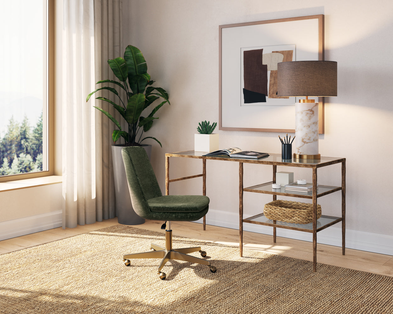 Bruna Desk - Antique Brass