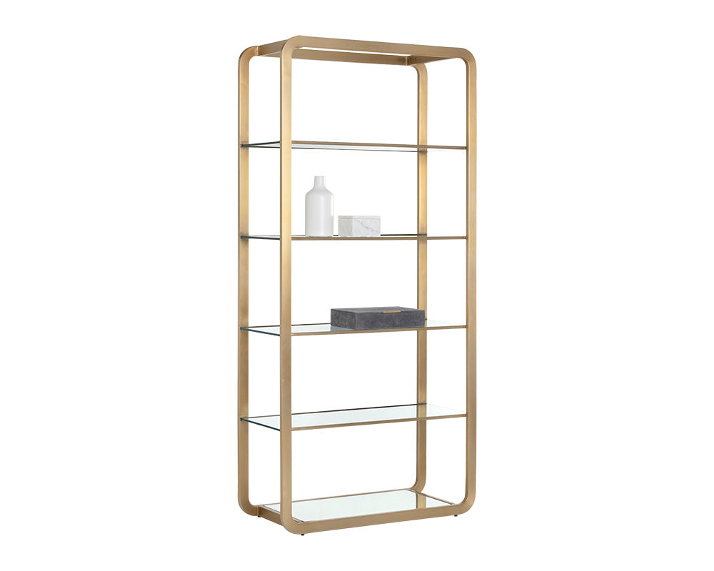 Ambretta Bookcase - Large - Gold/Clear