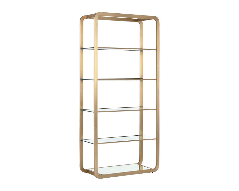 Ambretta Bookcase - Large - Gold/Clear