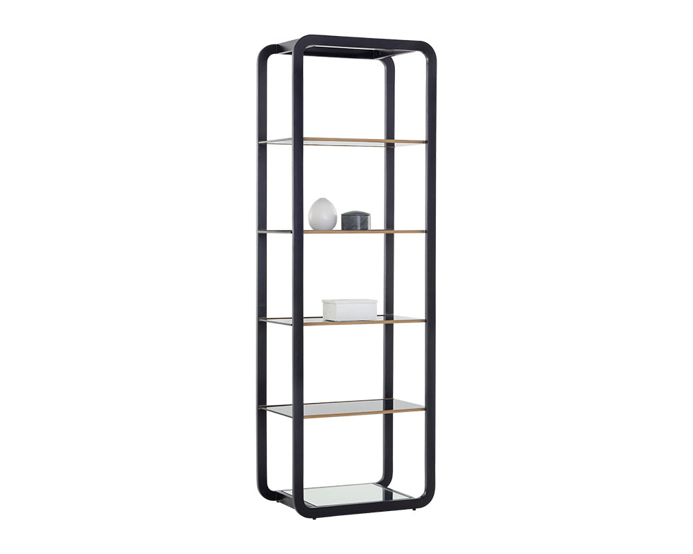 Ambretta Bookcase - Small - Black/Smoke Grey