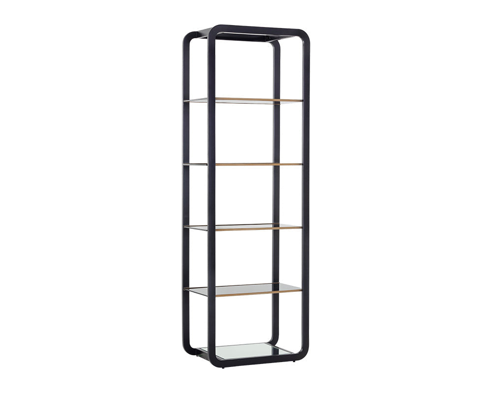 Ambretta Bookcase - Small - Black/Smoke Grey
