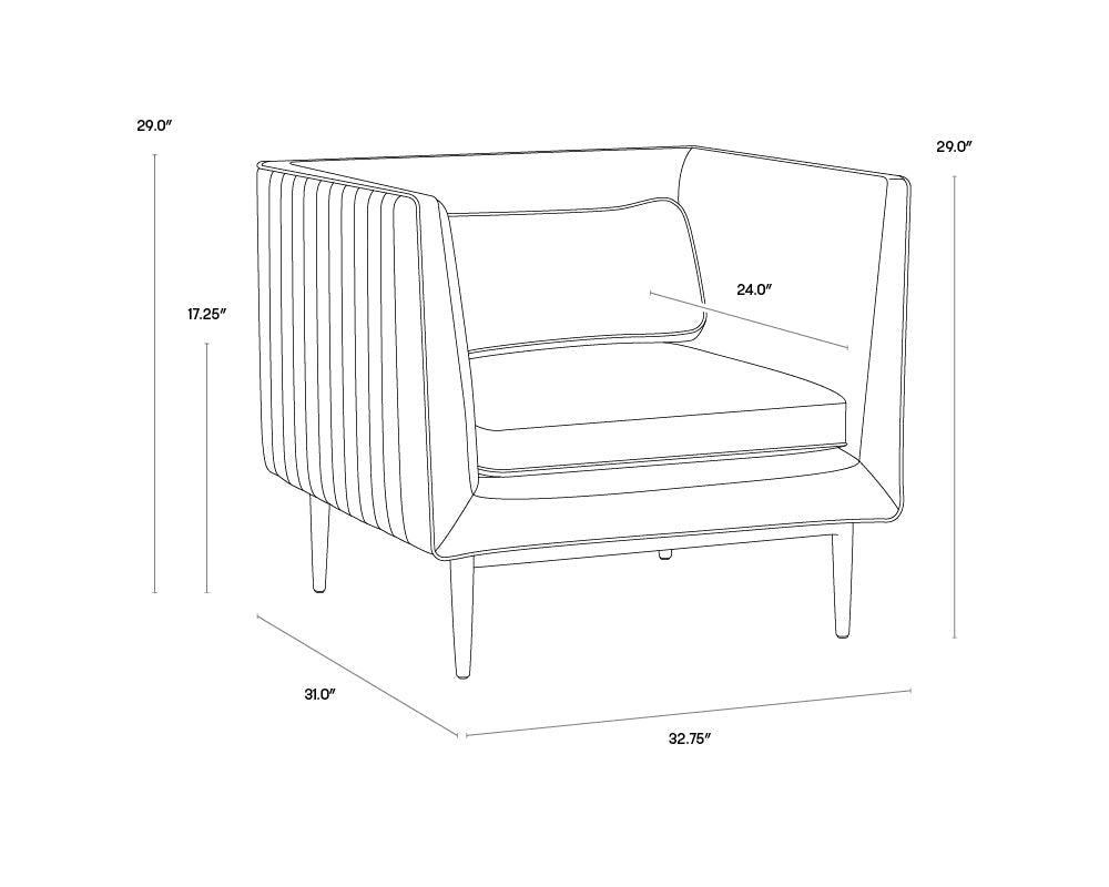 Batavia Armchair - Belfast Heather Grey / Bravo Portabella