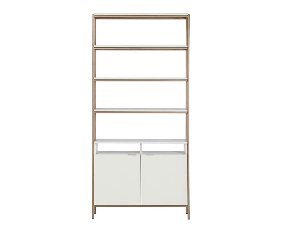 Ambrose Modular Bookcase - Large -  Champagne Gold - Cream
