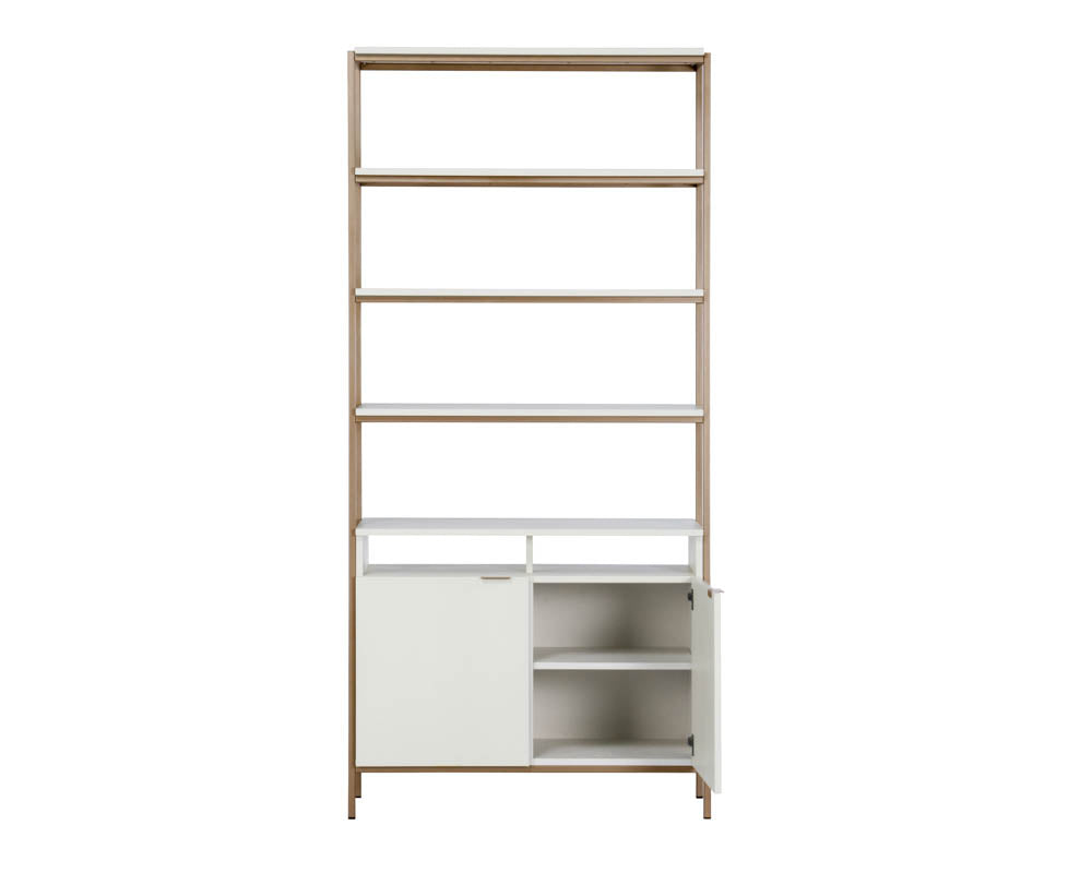 Ambrose Modular Bookcase - Large -  Champagne Gold - Cream