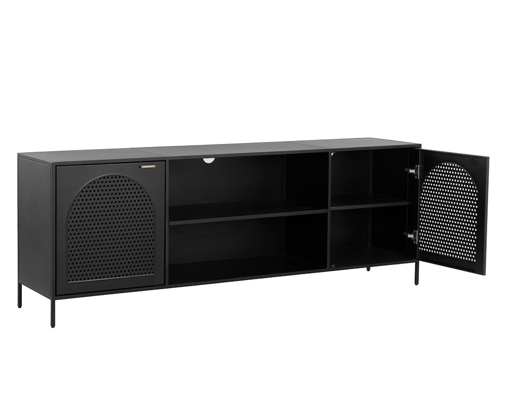 Aziza Media Console And Cabinet - Black