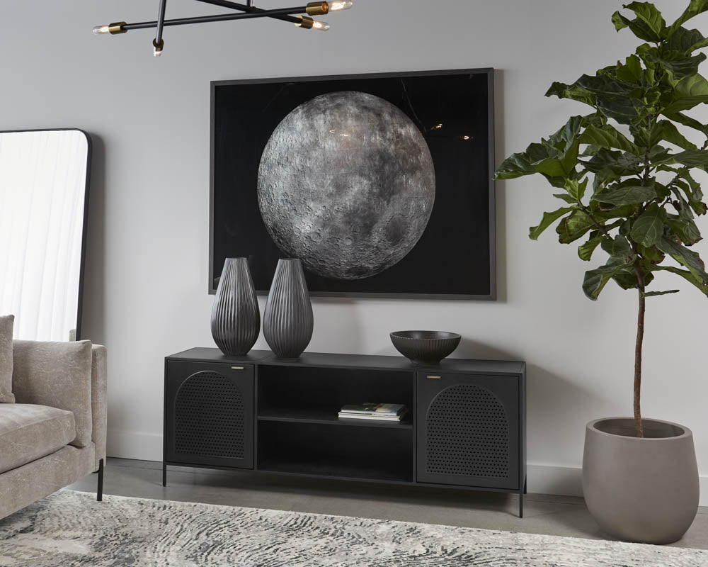 Aziza Media Console And Cabinet - Black